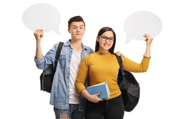 Adolescentes con burbujas de chat — Foto de Stock