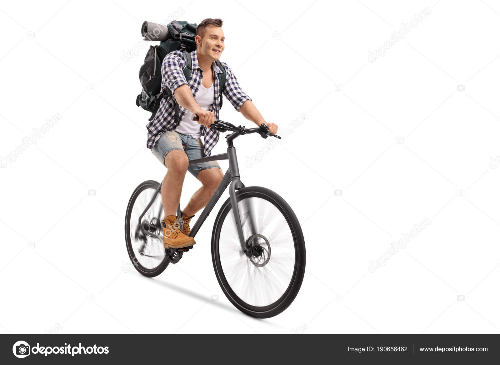 riding bike with backpack