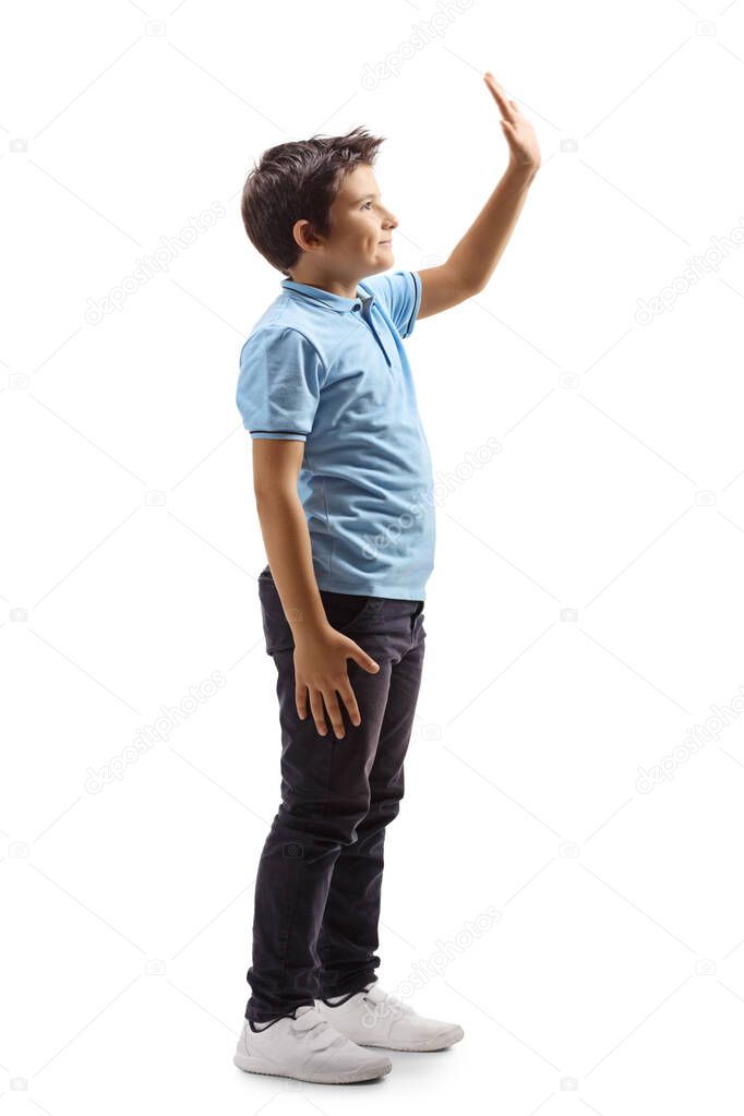 Boy gesturing high-five