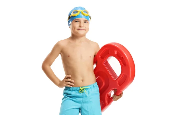 Boy holding a swimming board — Stock Photo, Image