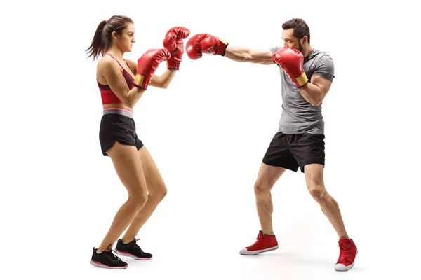 Boxeo hombre y mujer — Foto de Stock