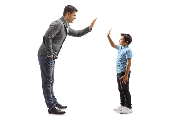 Otec a syn gestikulují plácnutím — Stock fotografie
