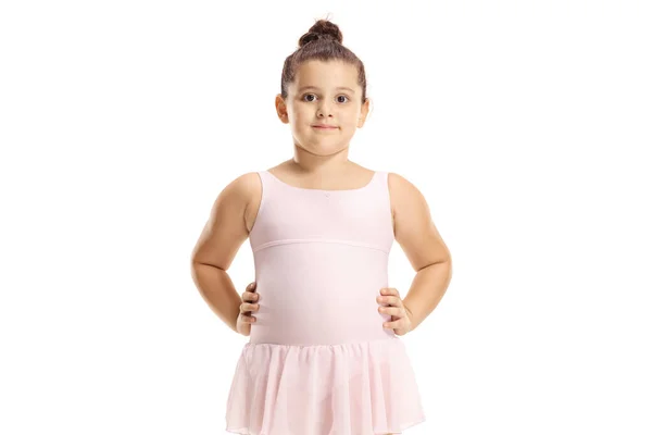 Carino bambina in un abito da balletto rosa — Foto Stock