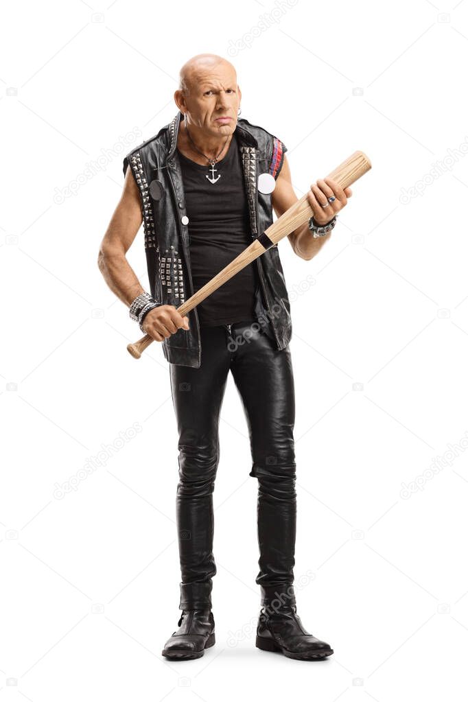 Punker holding a bat
