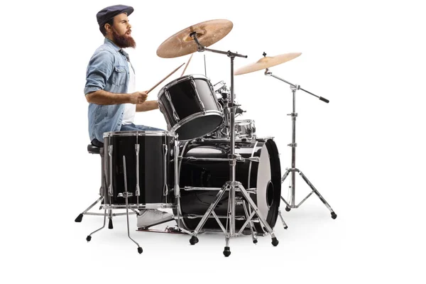 Músico tocando bateria — Fotografia de Stock