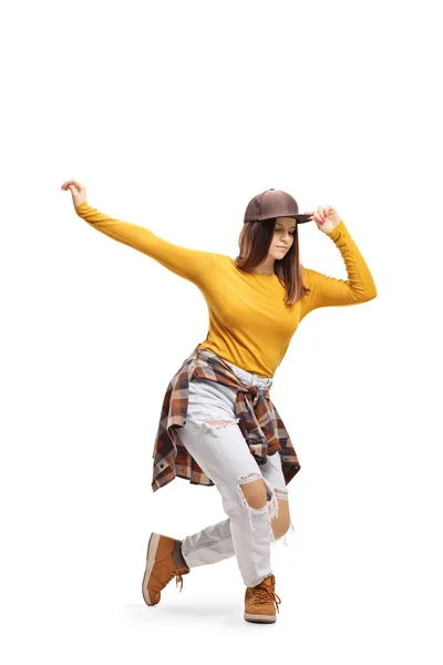 Young female dancing free style — Stock Photo, Image