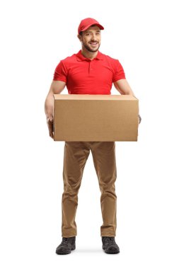 Paketi olan teslimatçı.