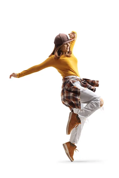 Junge tredny weibliche Tänze — Stockfoto