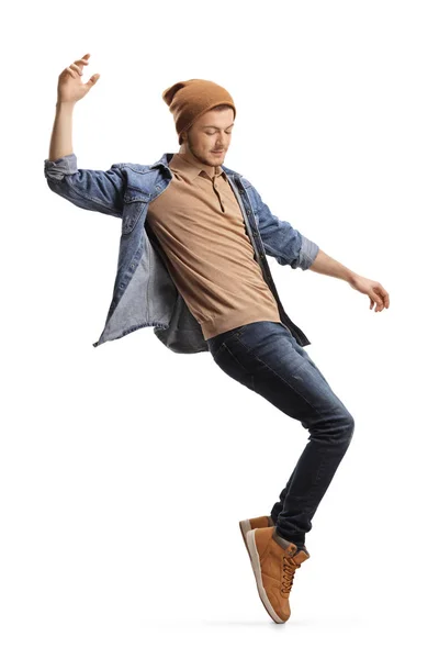 Ung kille gör ett dansdrag — Stockfoto