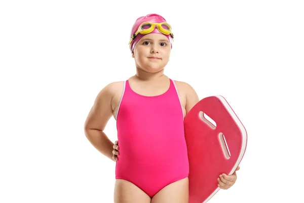 Girl with a swimming pad — Stock Photo, Image