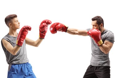 Beyaz arkaplanda izole edilmiş erkek eğitim kutusu