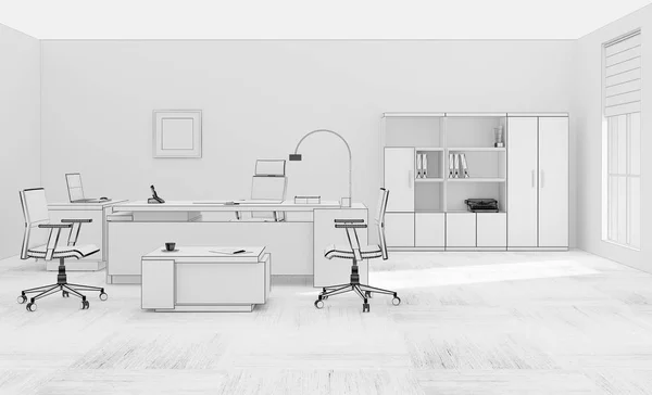 VIP kantoormeubilair grid 3D rendering — Stockfoto