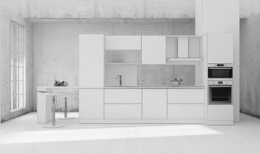 Mutfak iç şebekesi 3B görüntüleme