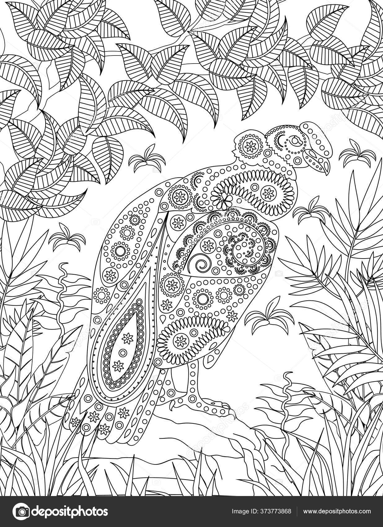 Download Digital Coloring Book Adults Coloring Book Cute Animals Birds Flowers Stock Photo Image By C Adelinrafael Gmail Com 373773868