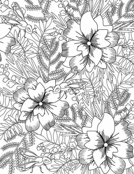 Digital coloring book for adults. Coloring book with cute animals, birds, and flowers. coloring pages Printable 8.5 x 11 Jpg, Hand drawing images,