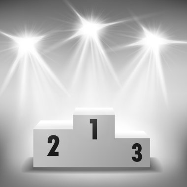 Parlayan ışıklar ile kazanan podyum
