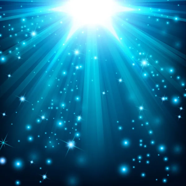 Mavi ışıklar ile Sprinkles parlayan — Stok Vektör