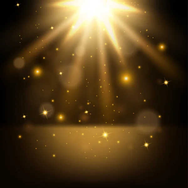 Golden light shining background — Stock Vector