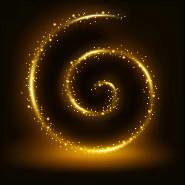 Ouro espiral brilhante quadro fundo — Vetor de Stock