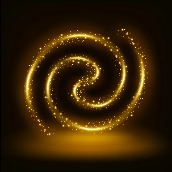 Golden Swirl cadru strălucitor fundal — Vector de stoc