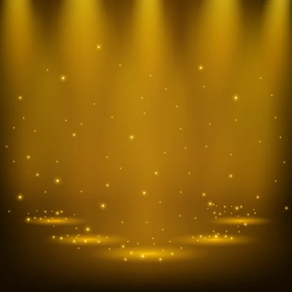 Sparkles ile parlayan altın spot — Stok Vektör