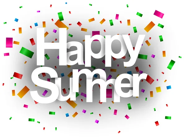 Happy letní pozdrav card papír řez — Stockový vektor