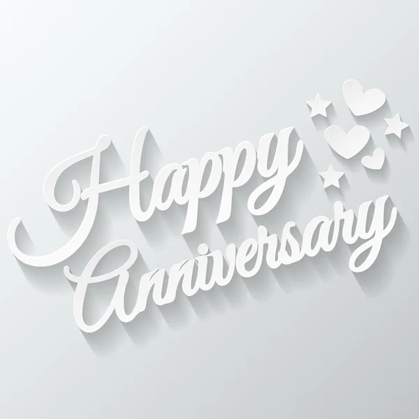 Happy Anniversary greeting card paper cut — Stock Vector