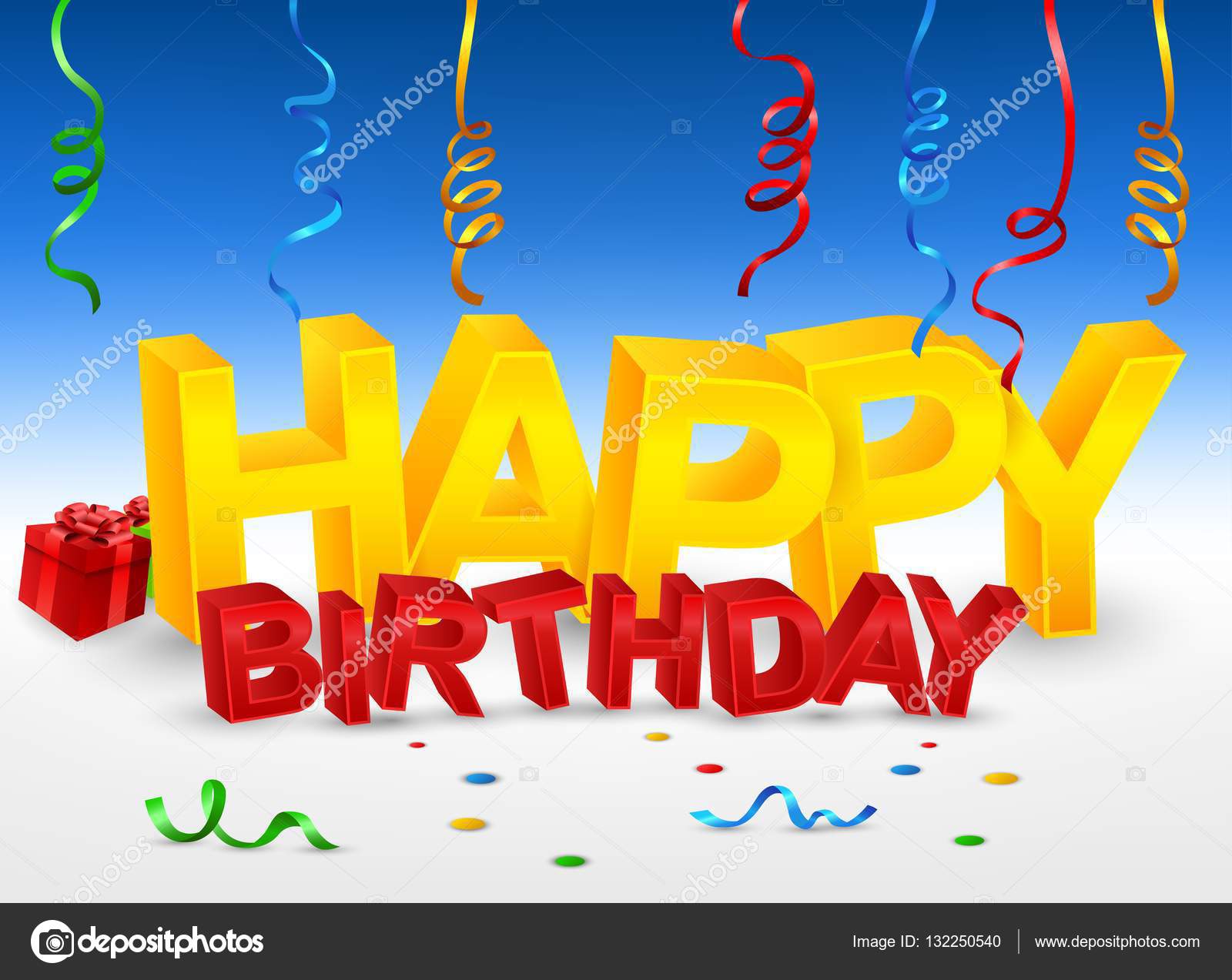 Happy Birthday 3d Text Illustration Stock Vector Image By C Fightingfear
