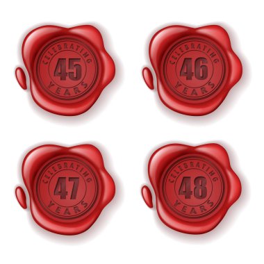 45-48 yılını kutlayan tebrik kartı balmumu mührü