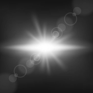 Saydam arka plan üzerinde parlayan ışık