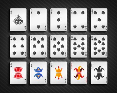 Poker kartları kürek seti