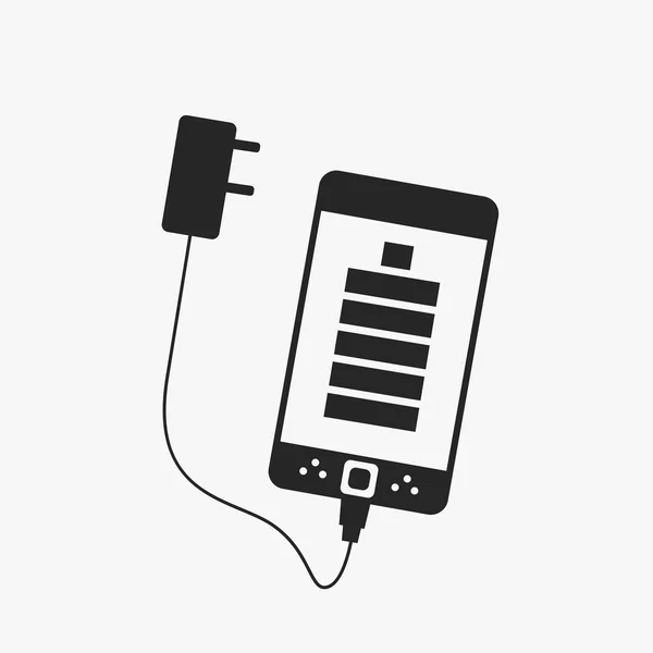 Smartphone płaskie ikona ładowania baterii — Wektor stockowy