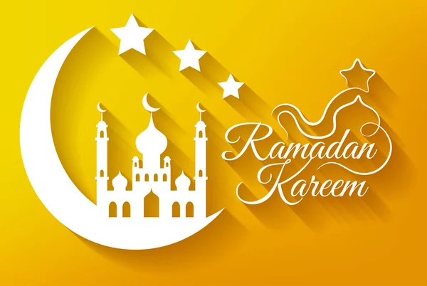 Cartão de saudação para o mês sagrado islâmico de orações, celebrações do Ramadã Kareem — Vetor de Stock