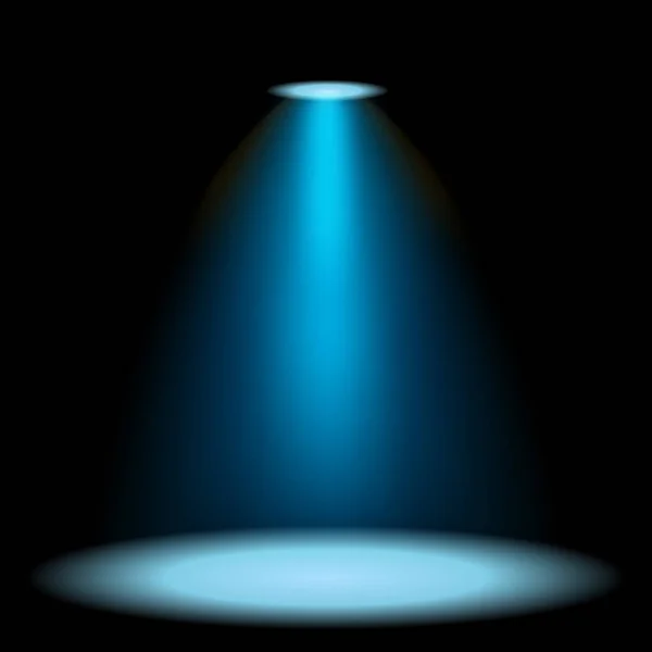 Blå spotlights skiner på transparent bakgrund — Stock vektor