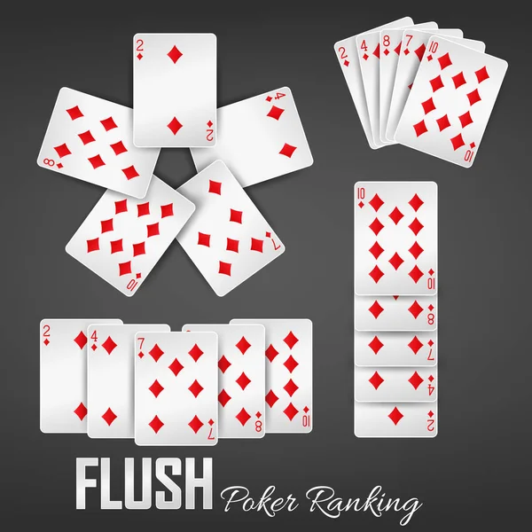 Flush póker kaszinó készletek rangsor — Stock Vector