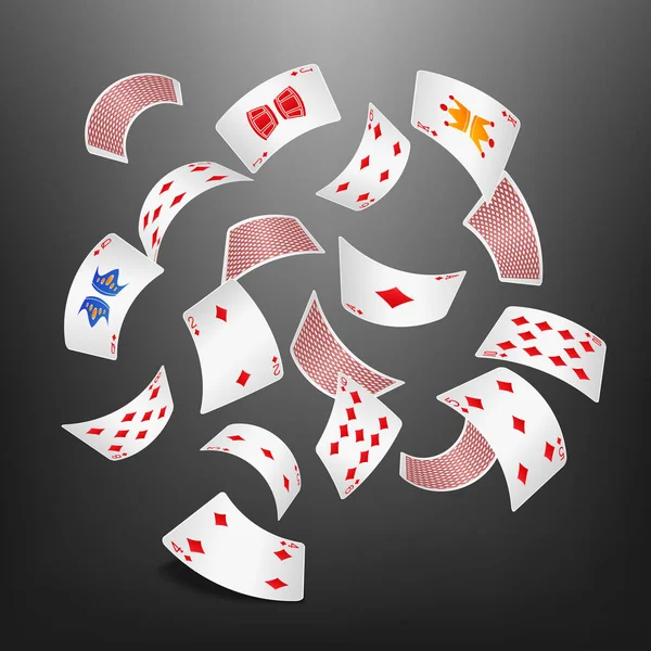 Poker diamante de la tarjeta dispersa — Archivo Imágenes Vectoriales