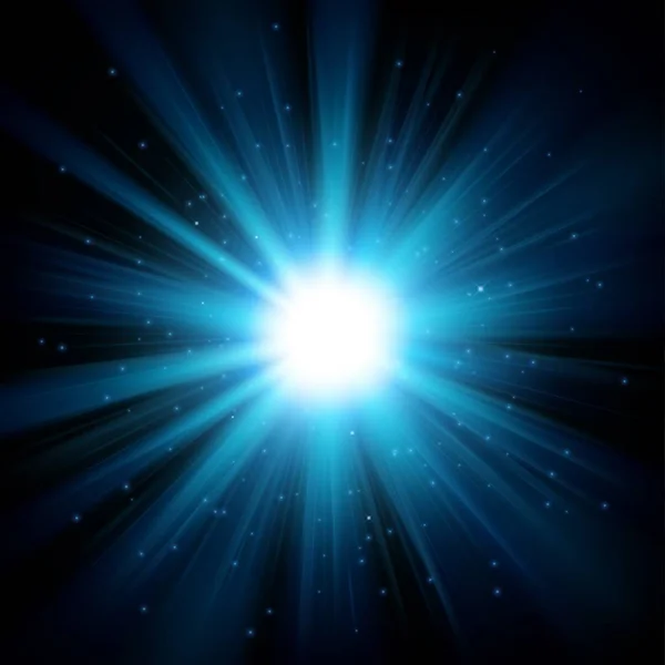 Lumière bleue brillante de fond sombre — Image vectorielle
