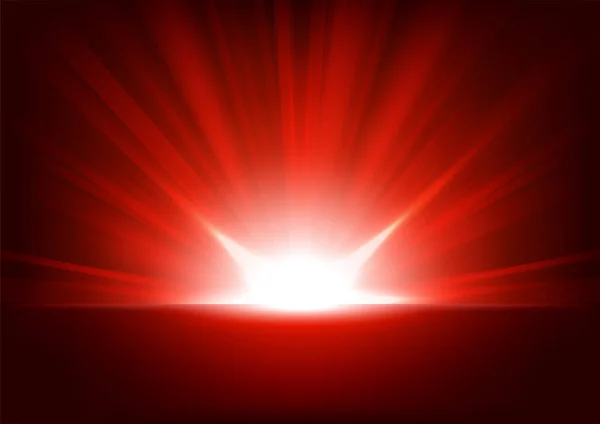 Röda strålar stiger på mörk bakgrund — Stock vektor