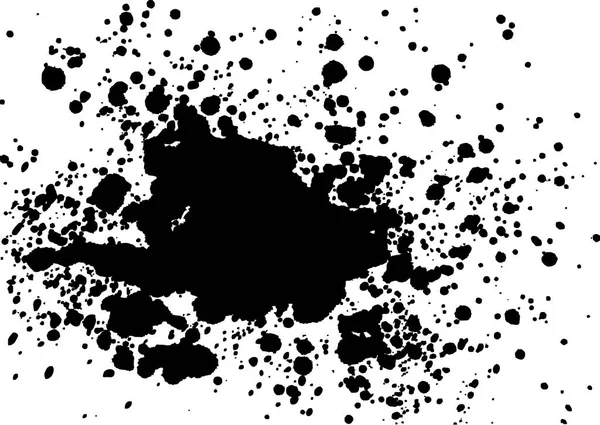 黑色飞溅手用素描制成的痕迹 — 图库矢量图片