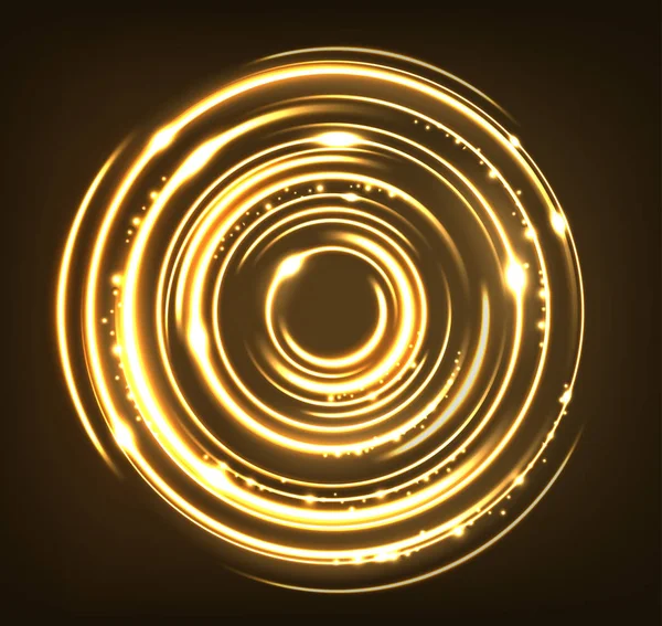 Gouden Cirkels Met Vonken Achtergrond — Stockvector