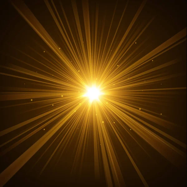 黑暗背景下的金色光芒 — 图库矢量图片