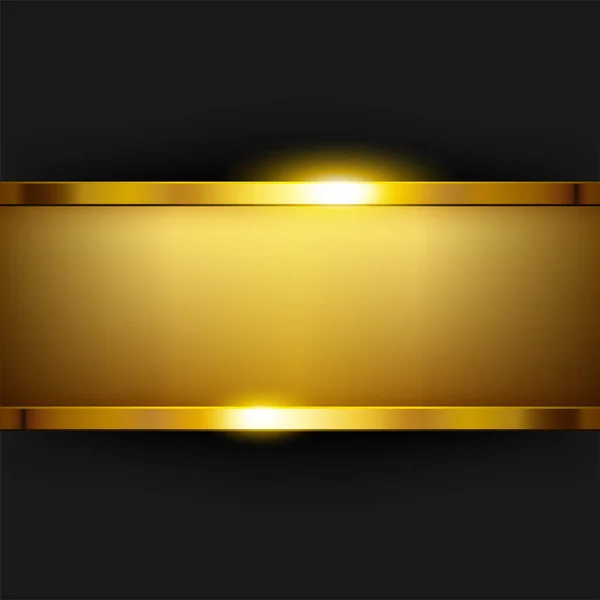 Metin Uzay Vektör Illüstrasyonlu Metalik Altın Pankart — Stok Vektör