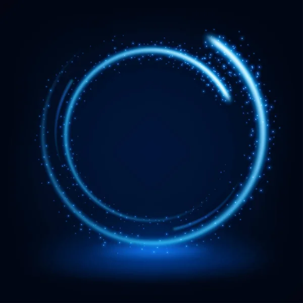 Bleu Rond Brillant Avec Des Étincelles Illustration Vectorielle — Image vectorielle