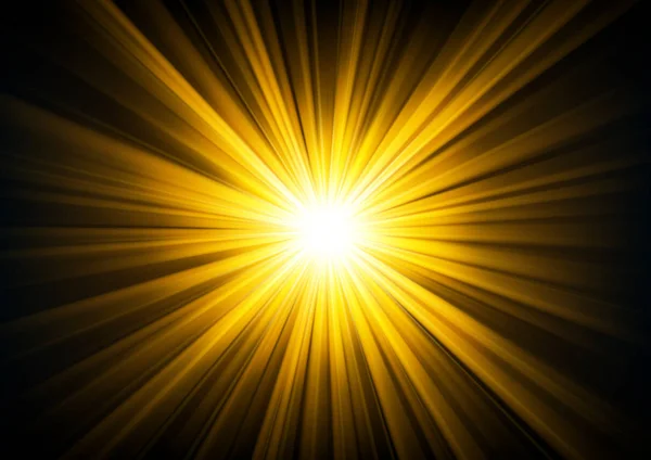 Luz Dourada Brilhando Escuridão Ilustração Vetorial — Vetor de Stock