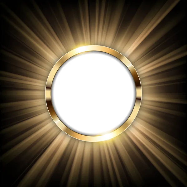 Metalowy Złoty Pierścień Przestrzenią Tekstową Ilustracją Świetlną Wektora — Wektor stockowy