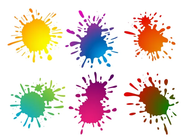 Bunte Spritzer Setzen Vector Illustration — Stockvektor