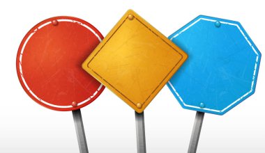 Çeşitli renk vektör illüstrasyonlu klasik sokak tabelaları