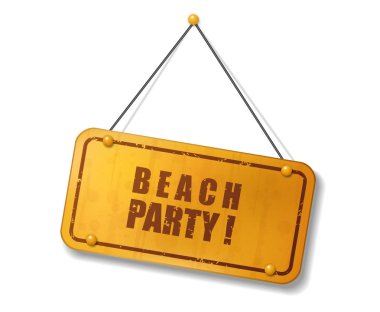 Plaj partisi metni, Vector Illustration 'lu klasik altın levhası.