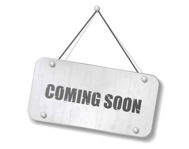 Vintage eski krom işareti ile Coming Soon metin