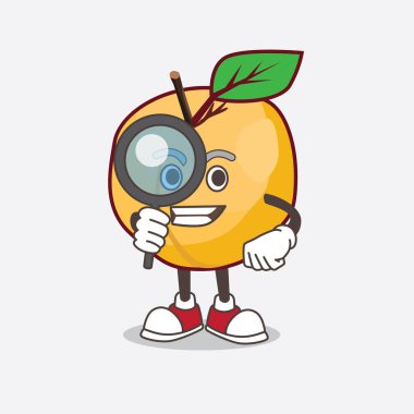 Dedektif tasarımı rolünde kayısı çizgi film karakteri.